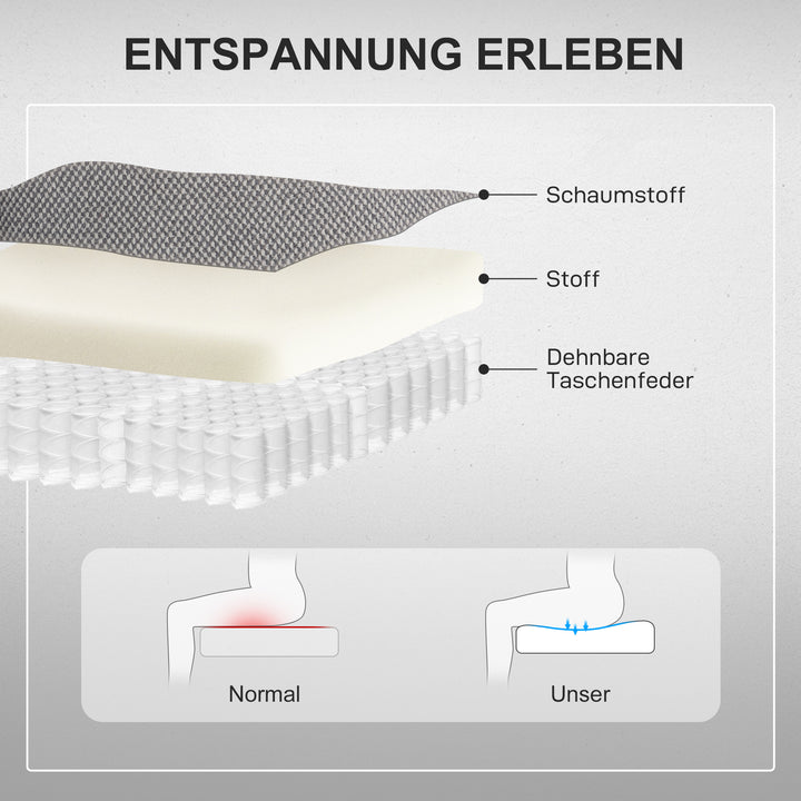 Powerlift-stol, massagestol med varmefunktion, polstret stol med fodstøtte, sidelomme, stofbetræk, mørkegrå