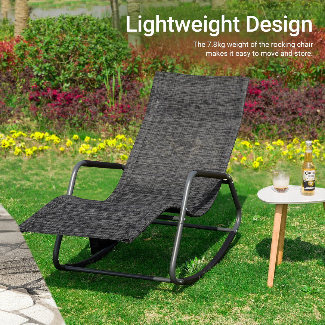 Liggestol / gyngestol til haven, B57 x D145 x H84 cm, sort