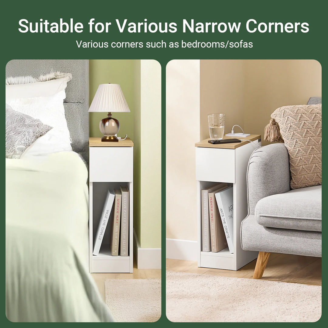 Pladsbesparende sengebord i skandi-stil, B20 x D35 x H60 cm