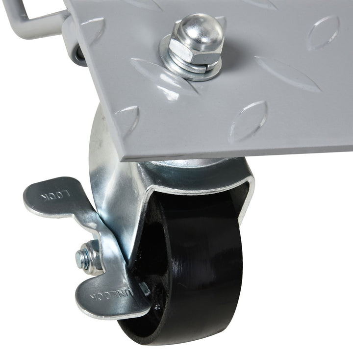 Trolley donkraft 2 stk. manøvreringshjælp dækskift donkraft med 4 ruller til bil grå 40,5l x 30b x 13,5h cm