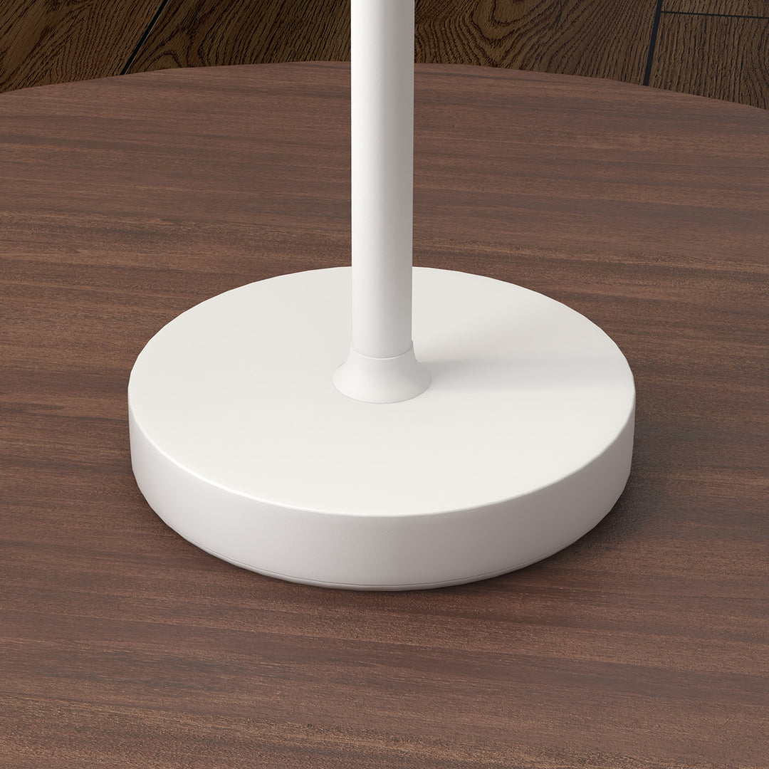 Genopladelig usb bordlampe med 3 lysfarver, bærbar usb sengelampe med touch afbryder, metal, hvid