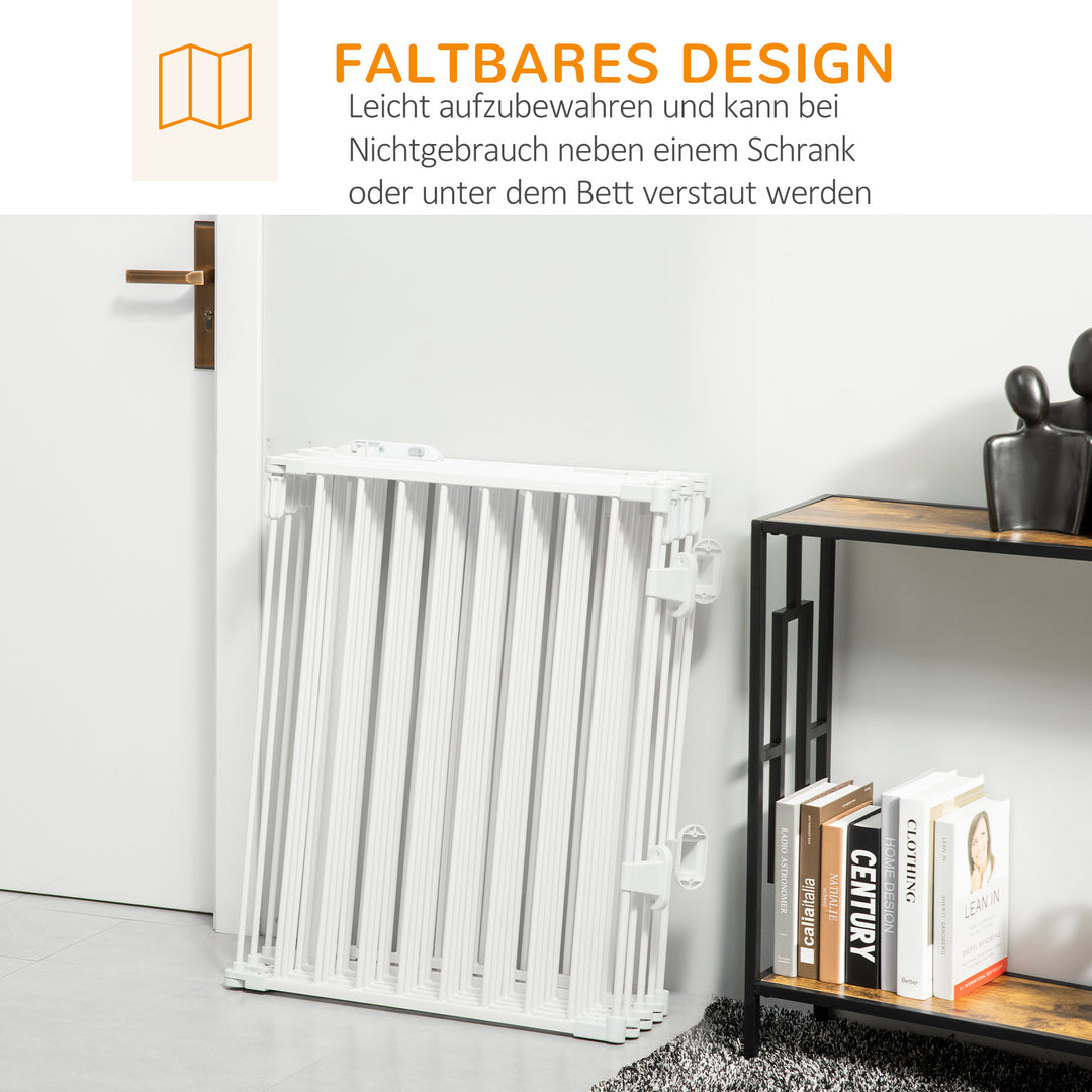 Hvalpegård udendørs indhegning til hunde beskyttelseslåge med dør pejsbeskyttelse fleksibel sammenklappelig 8 paneler hver 60 x 76 cm hvid