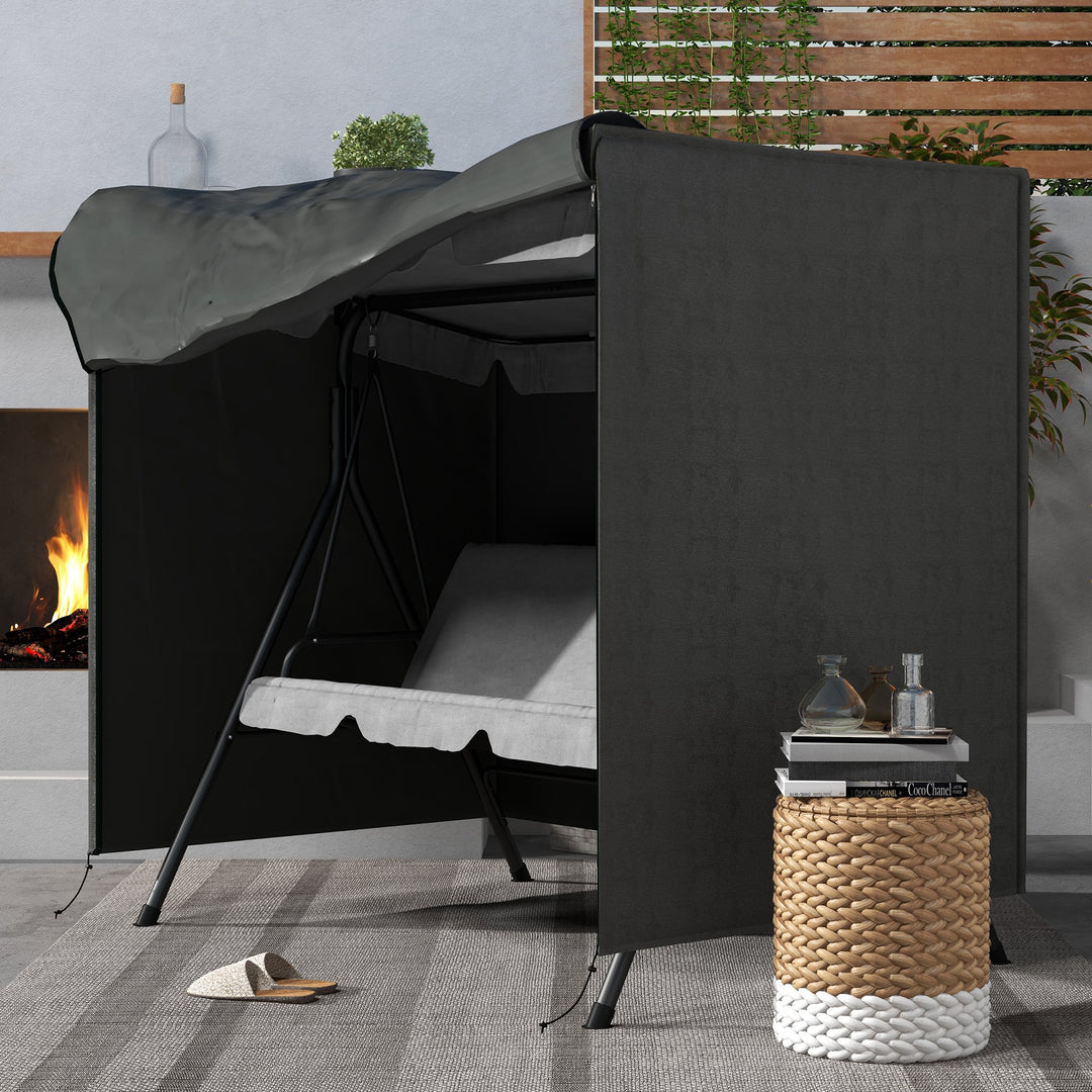 Havegyngeovertræk, beskyttelsesovertræk til verandagynge, vandtæt overtræk, 177 x 114 x 152 cm, grå