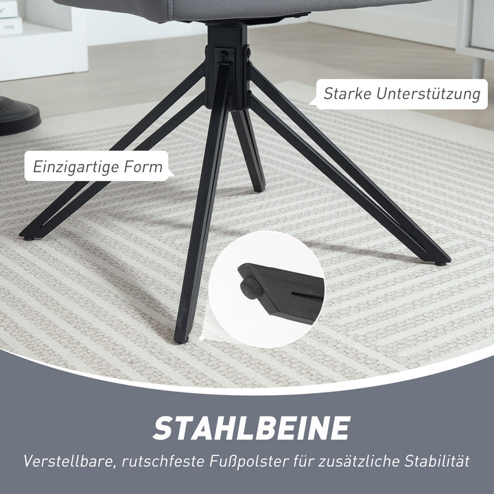 Accentstol i retrodesign fløjlslook 58 cm x 60,5 cm x 79 cm stålgrå