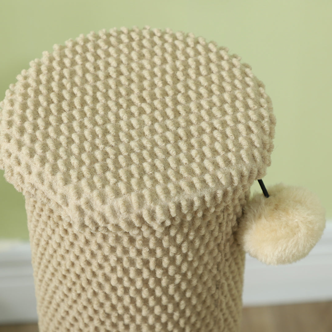 Kradsetræ til katte med måtte, stolpe og legebold, tæppe og sisal, 84 cm, lysebrun