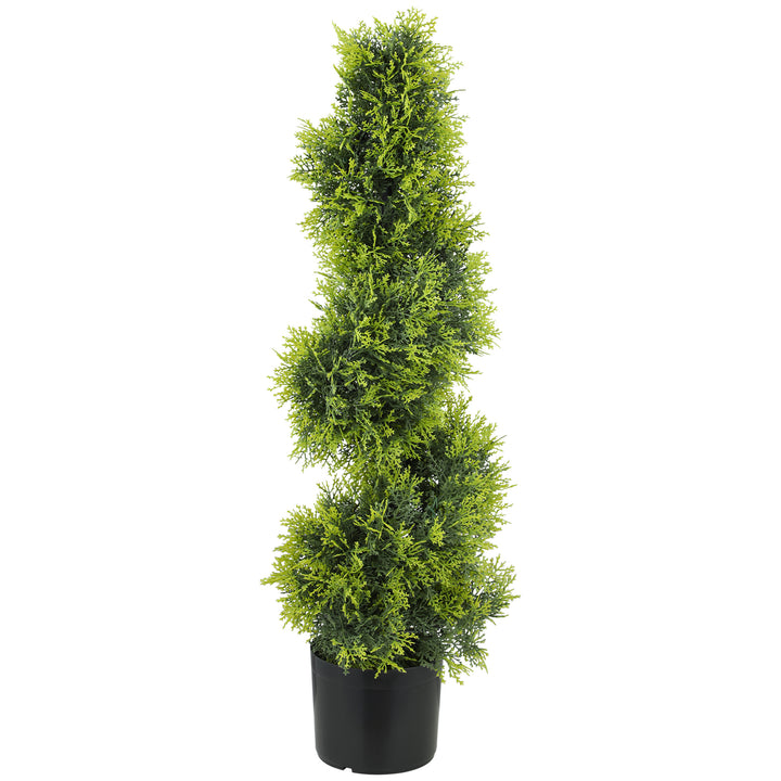 Kunstig cypres 90cm kunstig plante i spiralform, kunstige plastplanter i potte, moderne dekoration
