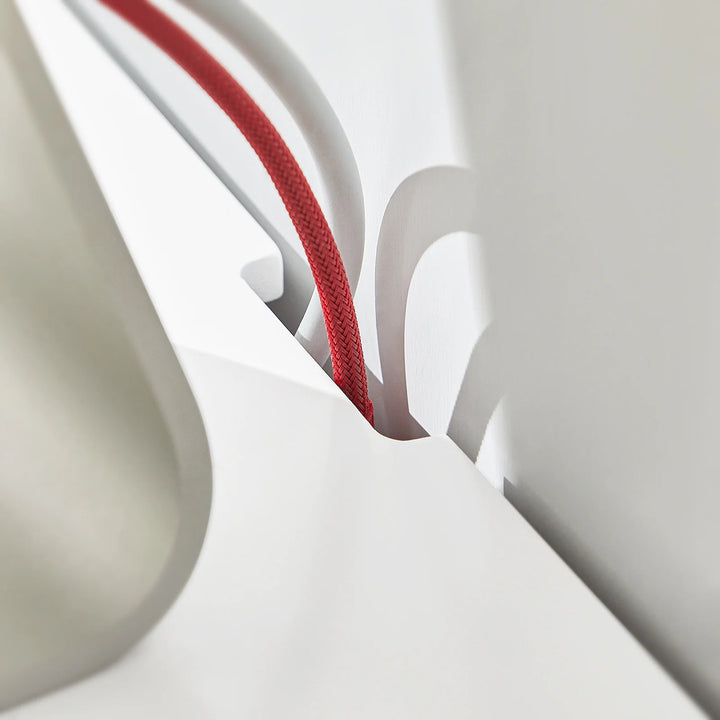 Skærmstativ med små skuffer i skandi-look, B51 x D25 x H12 cm, hvid