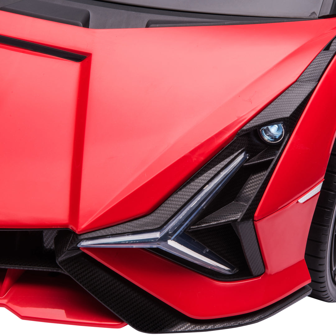 Børnebil 12V 2 køretilstande Lamborghini SIAN SUV legetøjsbil elbil med fjernbetjening musik (MP3/USB) lys 37-60 måneder metalrød 108 x 62 x 40 cm
