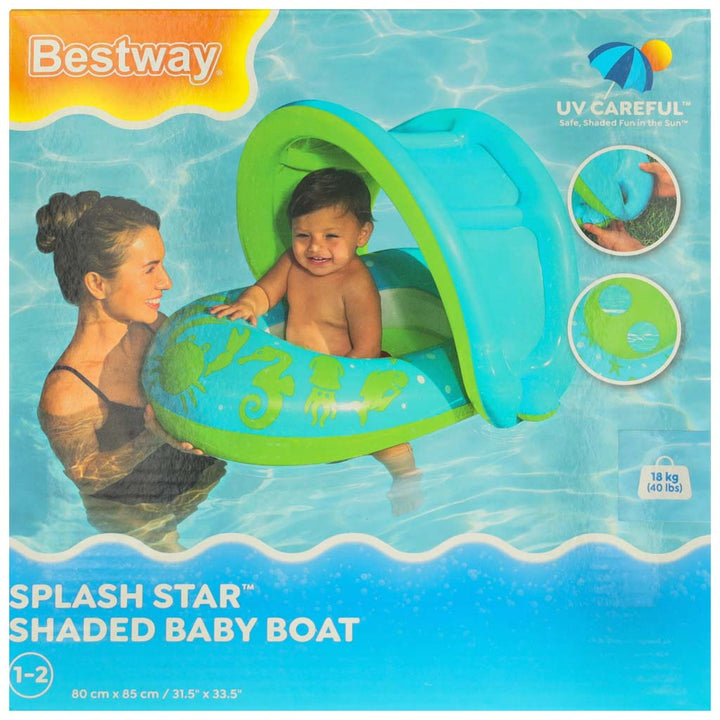 BESTWAY 34091 Oppustelig ponton med baldakin grøn