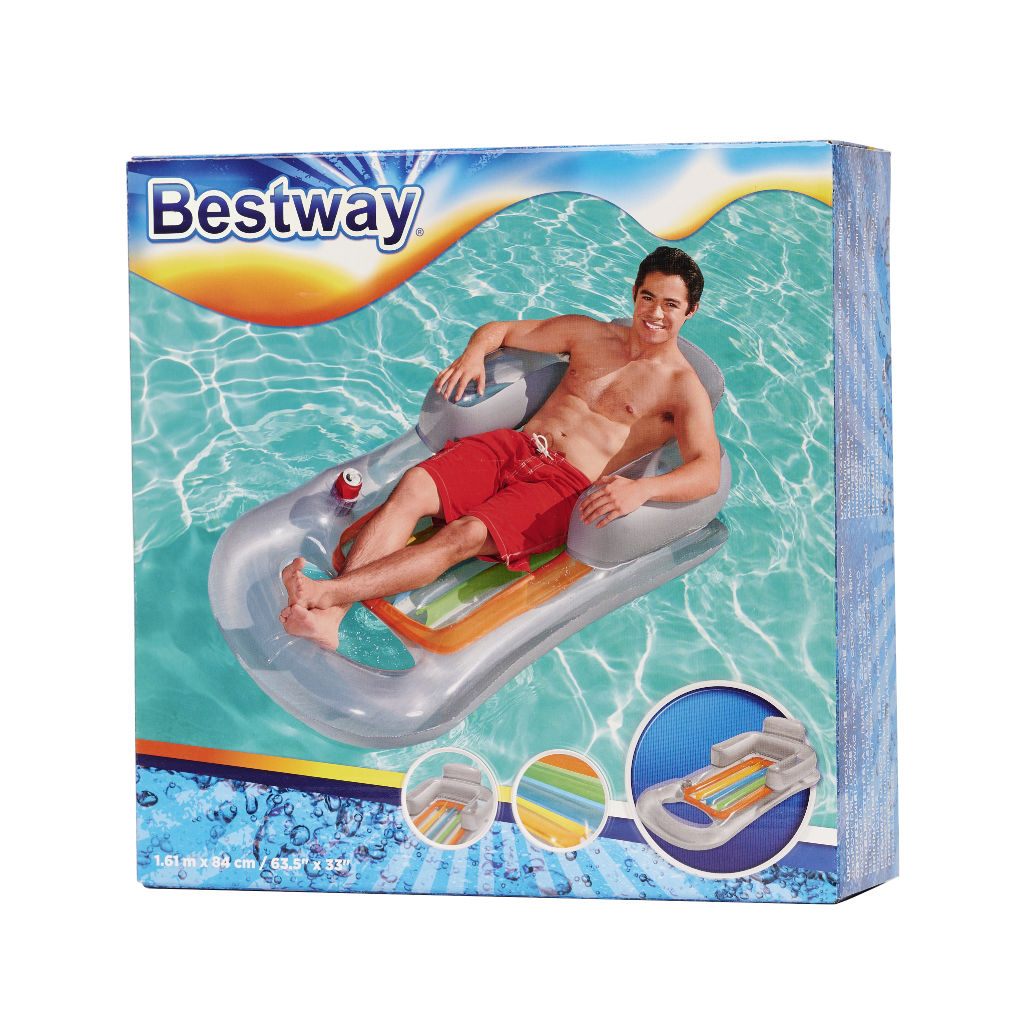 BESTWAY 43028 Oppustelig madrasstol grå