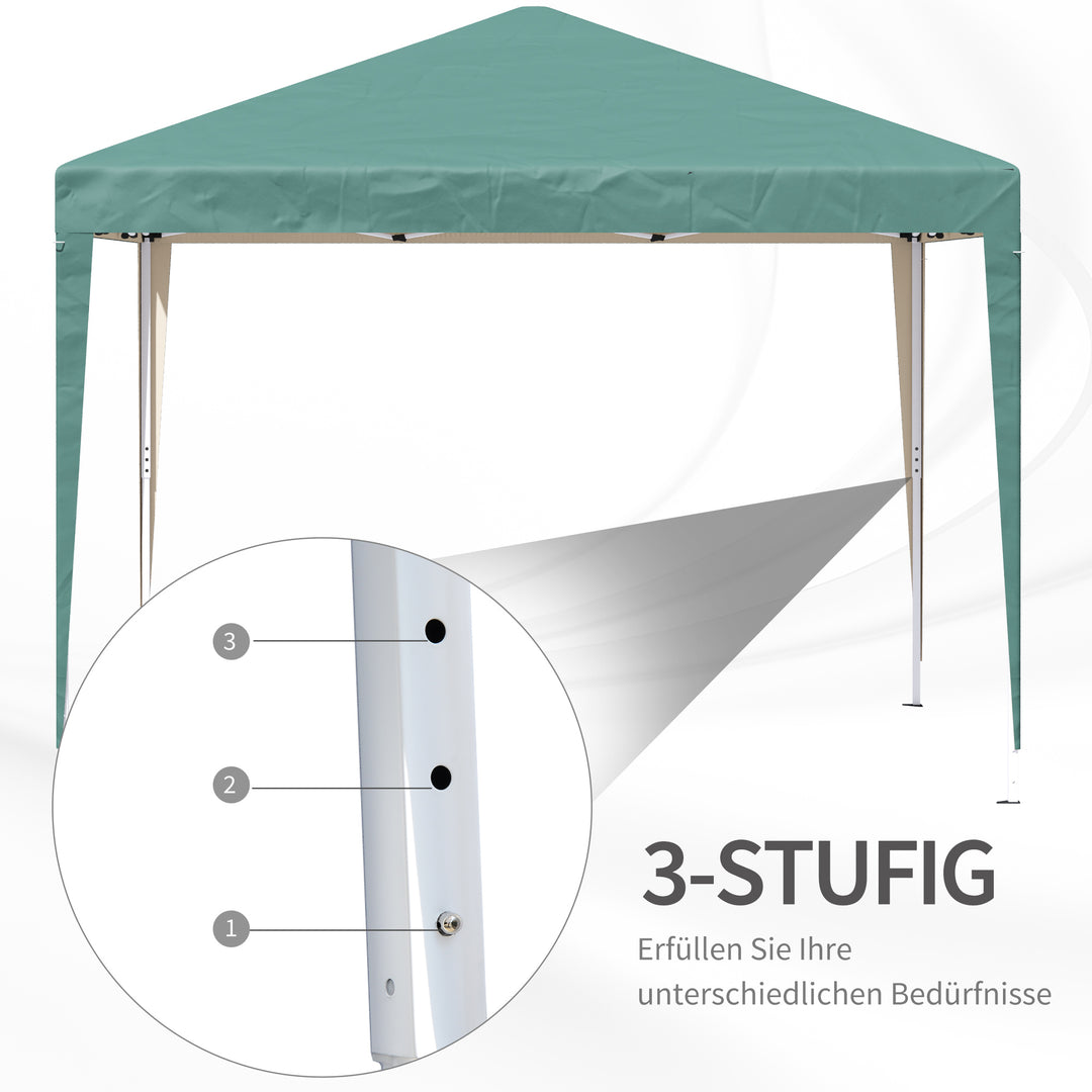 Pavillon, 2,95 x 2,95 m Pop-up foldbar pavillon, havepavillon, festtelt, UV-beskyttelse, stål + oxfordstof, grøn
