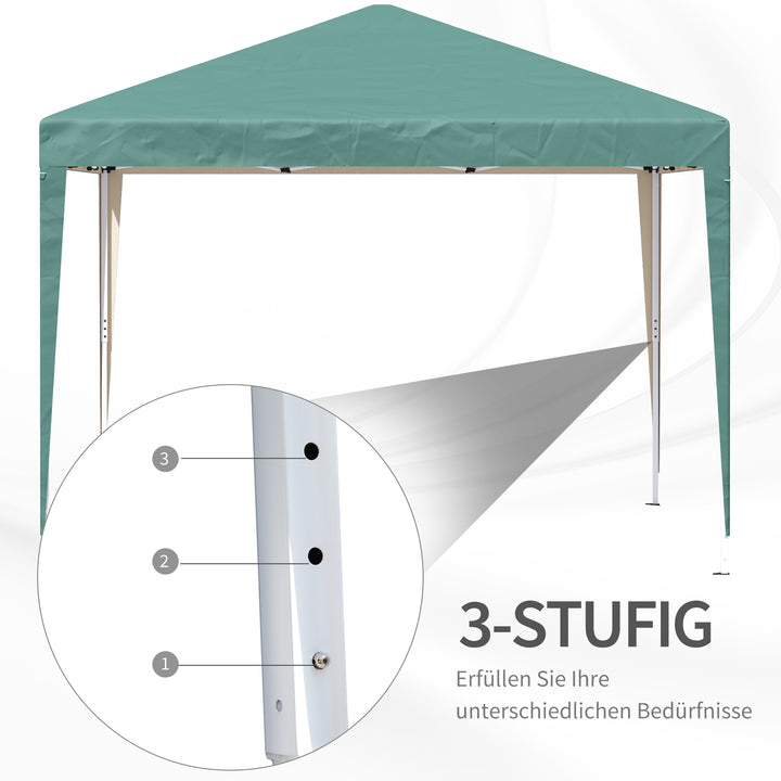 Pavillon, 2,95 x 2,95 m Pop-up foldbar pavillon, havepavillon, festtelt, UV-beskyttelse, stål + oxfordstof, grøn