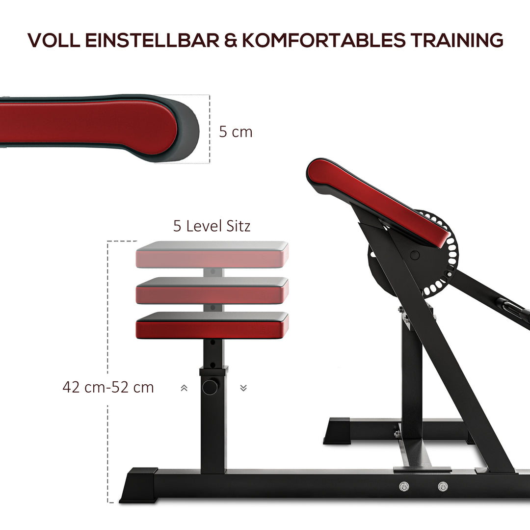 Curl bench og triceps extension, 5 sædejusteringer, 25 vinkler, stål og syntetisk læder, sort