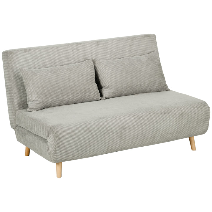 Sovesofa, gæsteseng, 3-positions justerbar ryglæn, linnedlook, op til 120 kg, 141 x 90 x 81 cm, grå