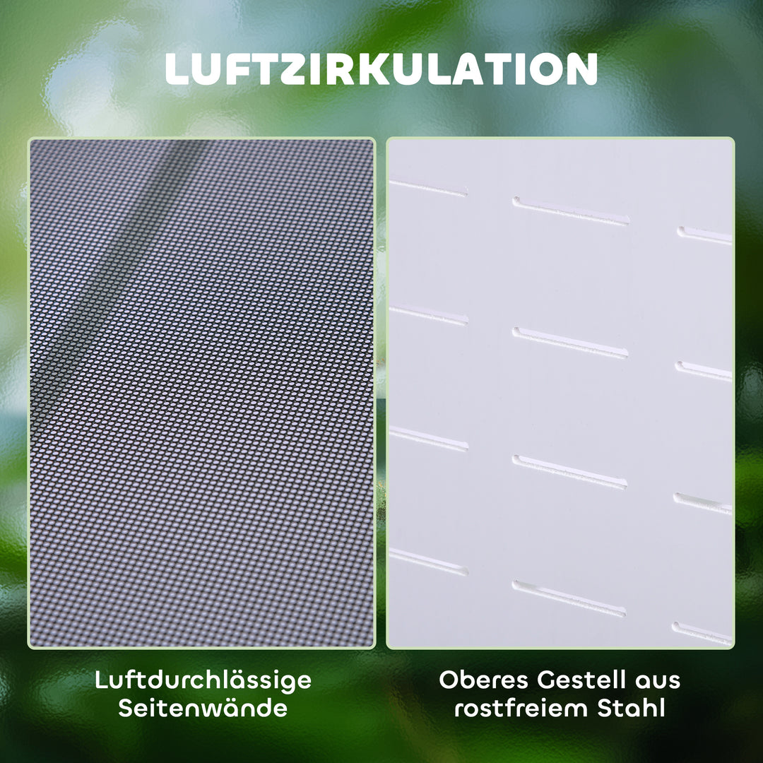 Terrarium lavet af aluminium til krybdyr, padder, spindlere, krybdyravlskasse, netterrarium, hvid + sølv + sort, 120 x 40 x 40 cm