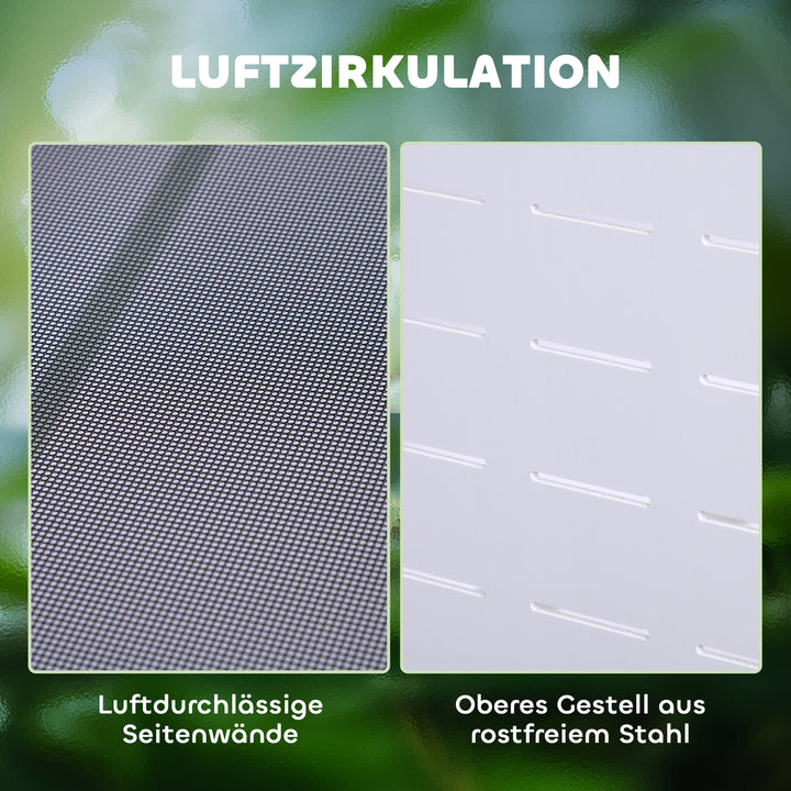 Terrarium lavet af aluminium til krybdyr, padder, spindlere, krybdyravlskasse, netterrarium, hvid + sølv + sort, 120 x 40 x 40 cm