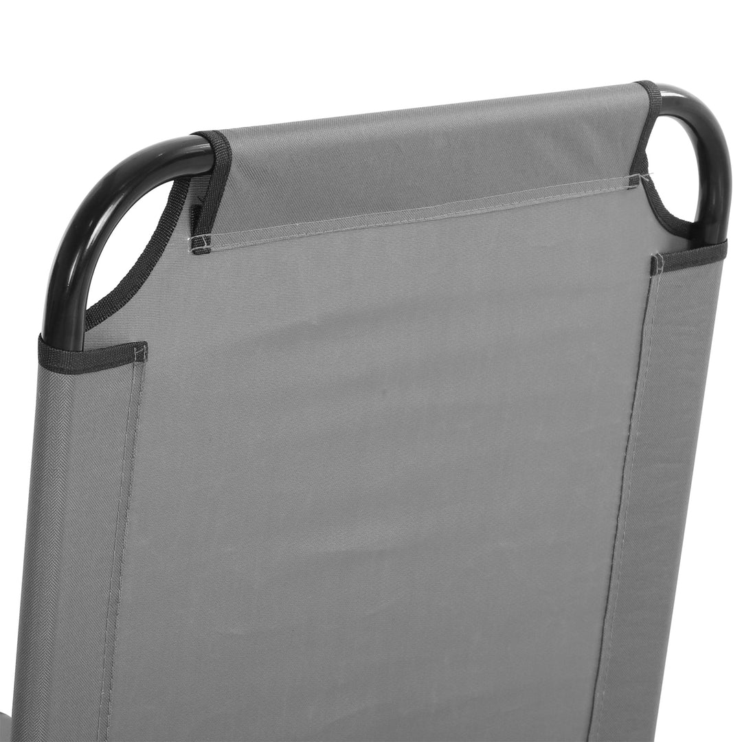 Solseng, justerbar ryglæn med 5 positioner, hurtigtørrende, metalstel, 188 x 56 x 28 cm, grå