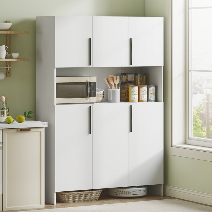 Køkkenskab, 4 skabe, 6 døre, 12 hængsler, bordplade, spånplade, hvid