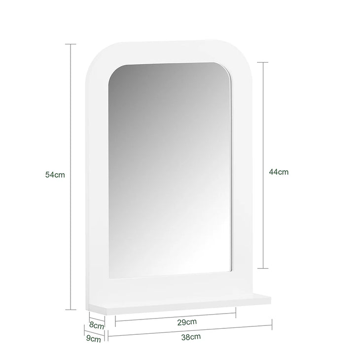 Minimalistisk spejl til badeværelset, L38xB9xH54 cm, hvid