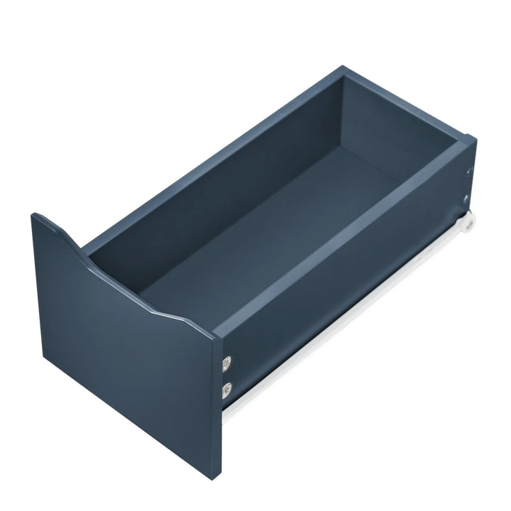 Slankt badeværelsesskab med hjul, D23 cm x L65 cm x H83 cm, blå