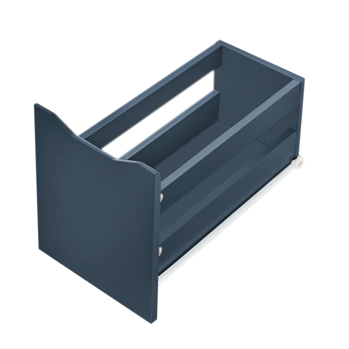 Slankt badeværelsesskab med hjul, D23 cm x L65 cm x H83 cm, blå