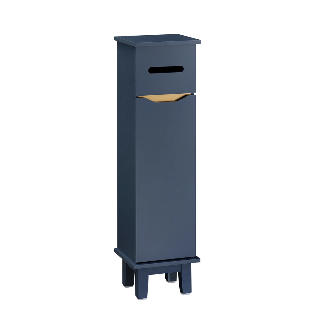 Pladsbesparende blå toiletpapirholder, L22xB20xH81 cm