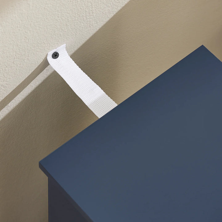 Pladsbesparende blå toiletpapirholder, L22xB20xH81 cm