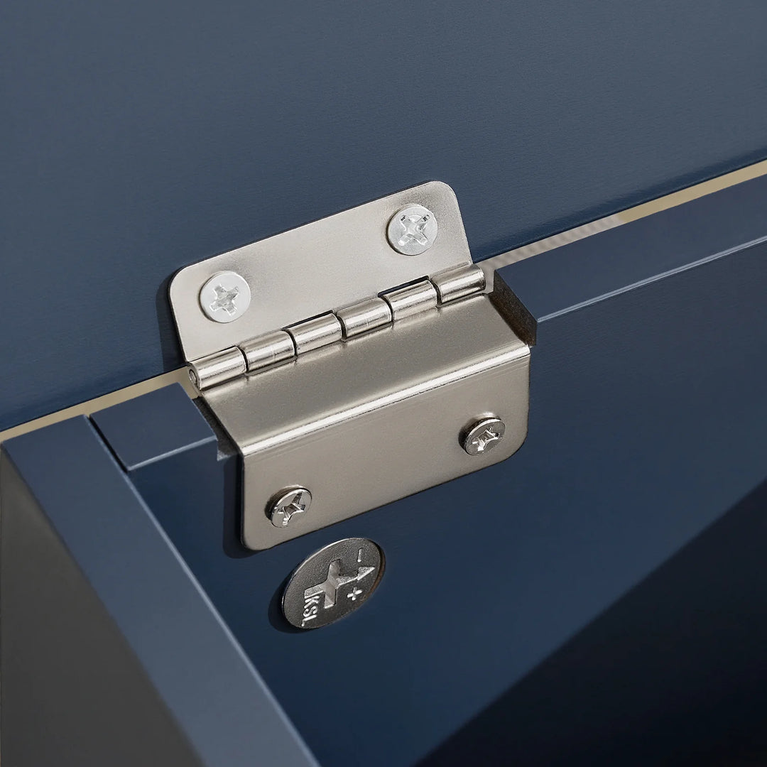 Pladsbesparende blå toiletpapirholder, L22xB20xH81 cm