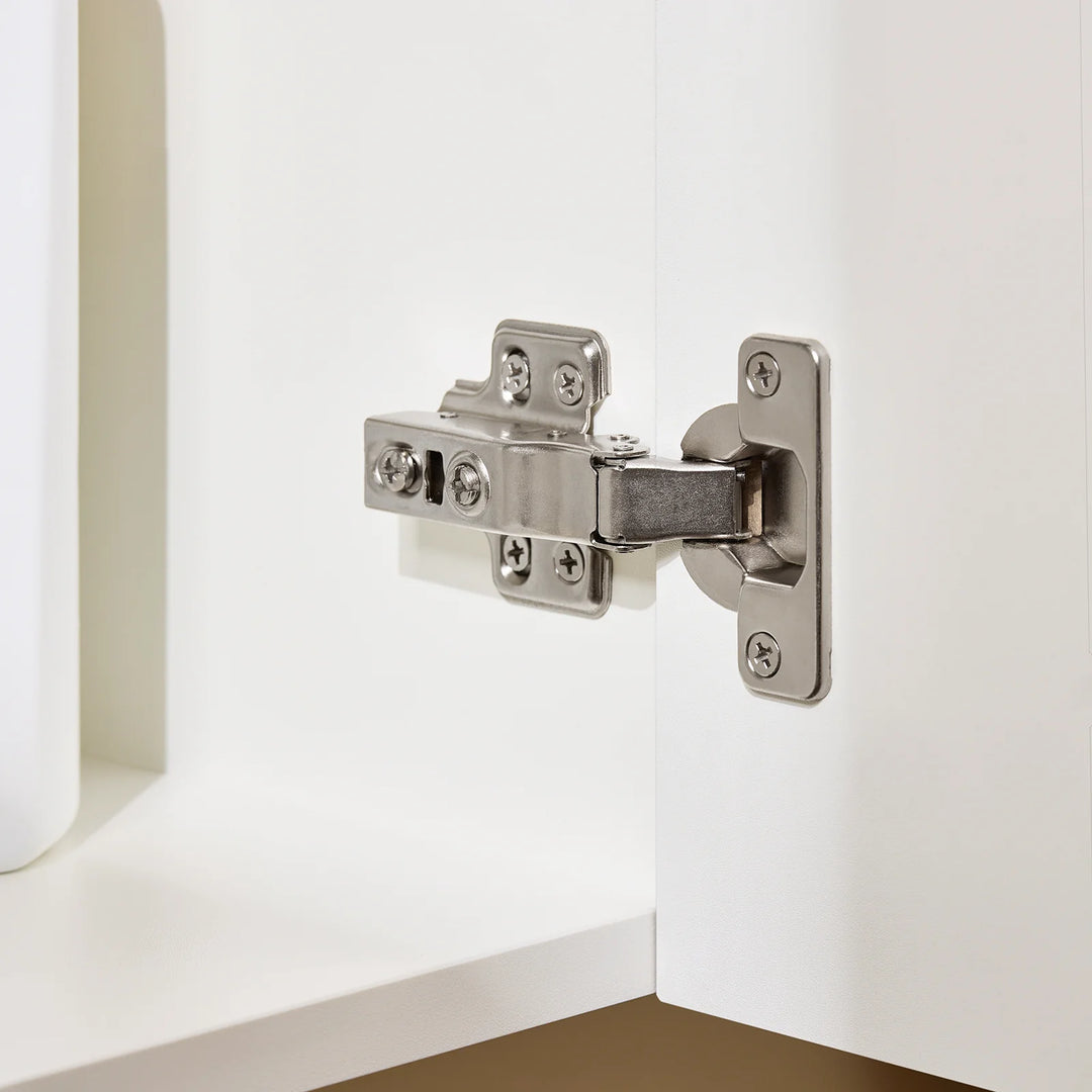 Vægmonteret underskab med keramisk håndvask, L40xB22xH56cm, brun