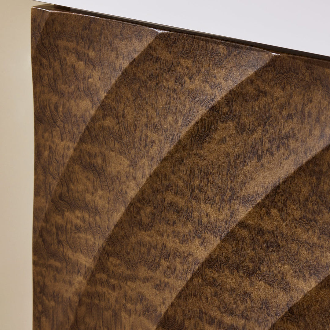 Vægmonteret underskab med keramisk håndvask, L40xB22xH56cm, brun