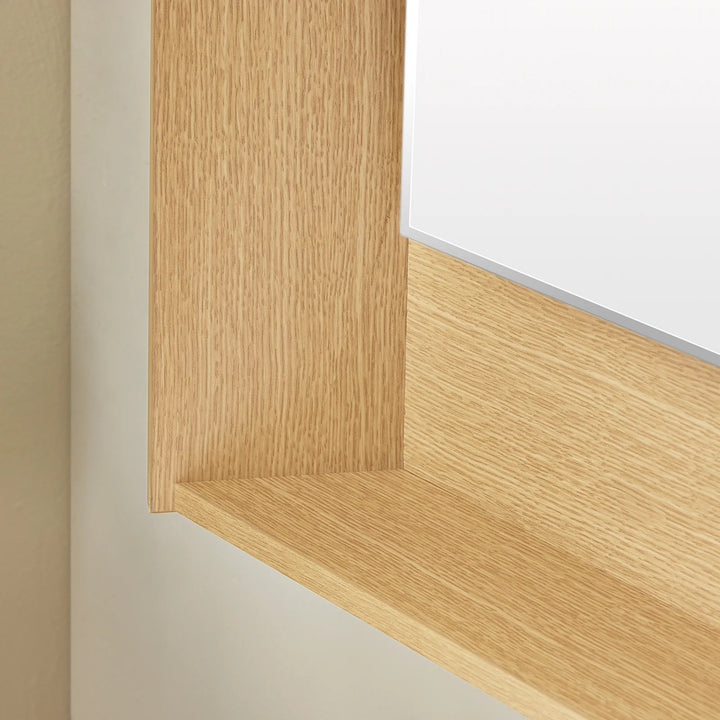 Badeværelsesmøbelsæt, 2 dele, hængeskab + spejl, 80x50x52 cm, naturfarvet