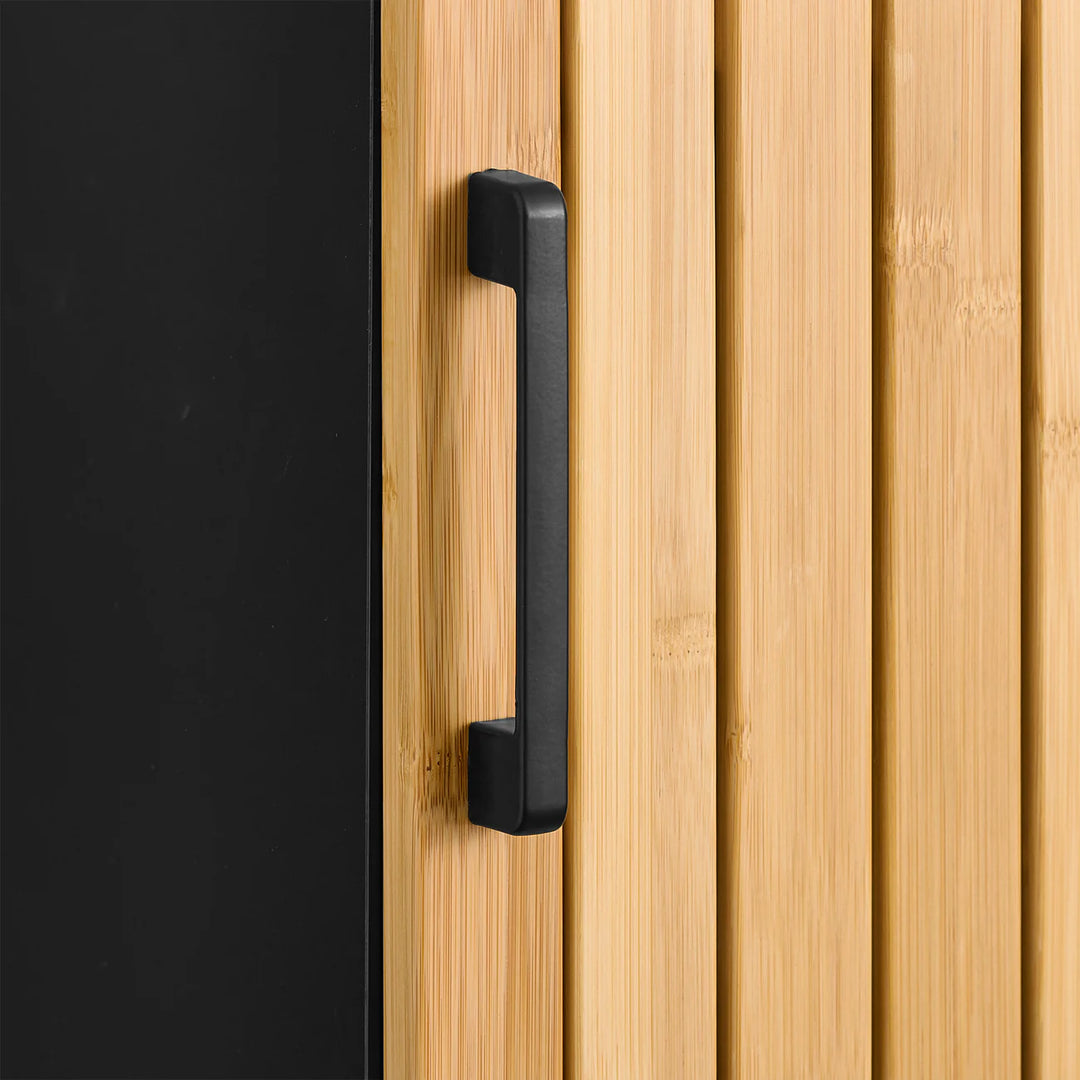 Slankt badeværelsesskab i bambusdesign (30 x 30 x 90 cm)