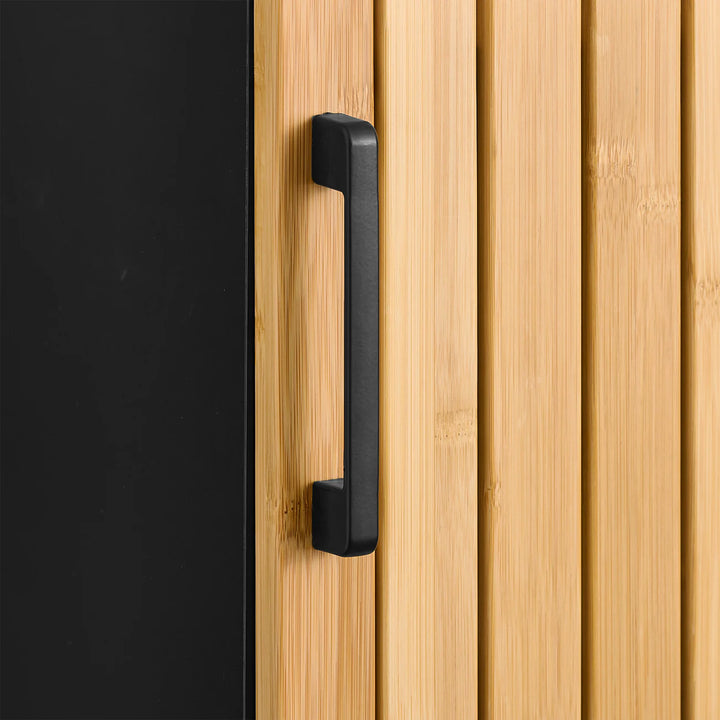 Slankt badeværelsesskab i bambusdesign (30 x 30 x 90 cm)