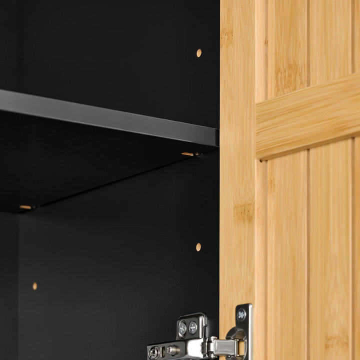 Slankt badeværelsesskab i bambusdesign (30 x 30 x 90 cm)