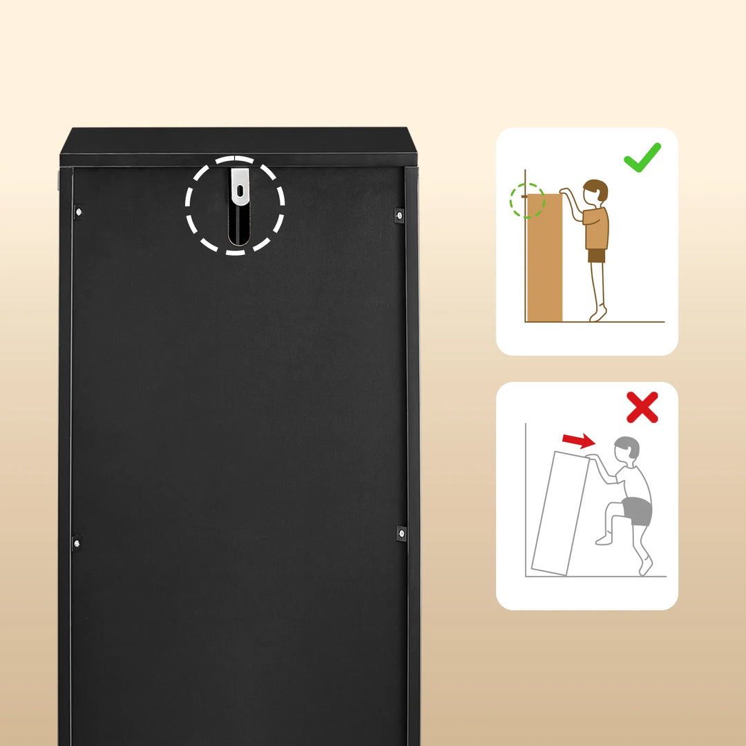 Slankt badeværelsesskab i bambusdesign (30 x 30 x 90 cm)