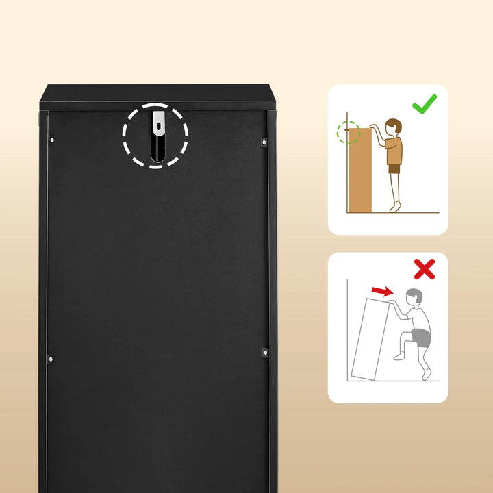 Slankt badeværelsesskab i bambusdesign (30 x 30 x 90 cm)