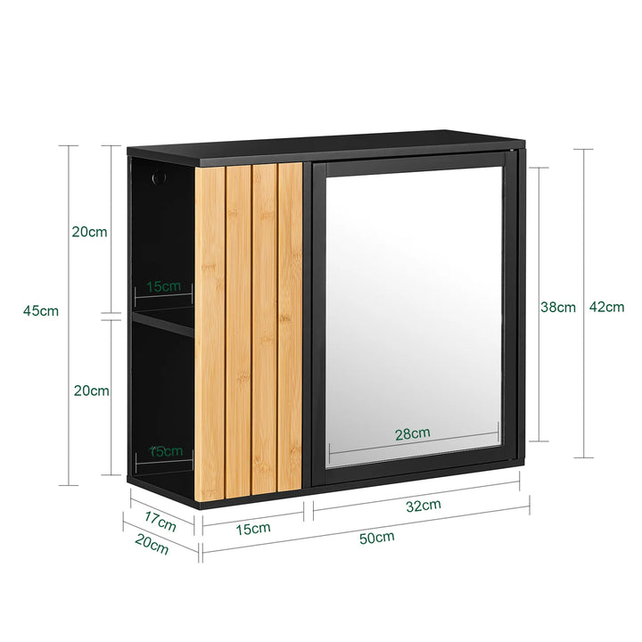 Stilfuldt vægskab med spejl (50 x 20 x 45 cm)
