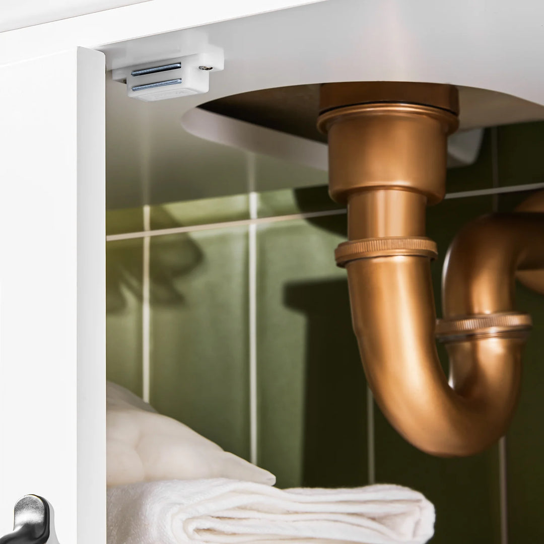 Fritstående badeværelsesskab til under vasken – hvidt MDF-skab med justerbare hylder, fugtresistent, mål 60 x 30 x 60 cm