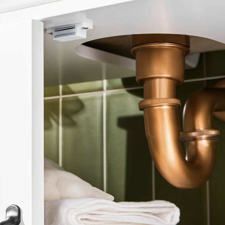 Fritstående badeværelsesskab til under vasken – hvidt MDF-skab med justerbare hylder, fugtresistent, mål 60 x 30 x 60 cm