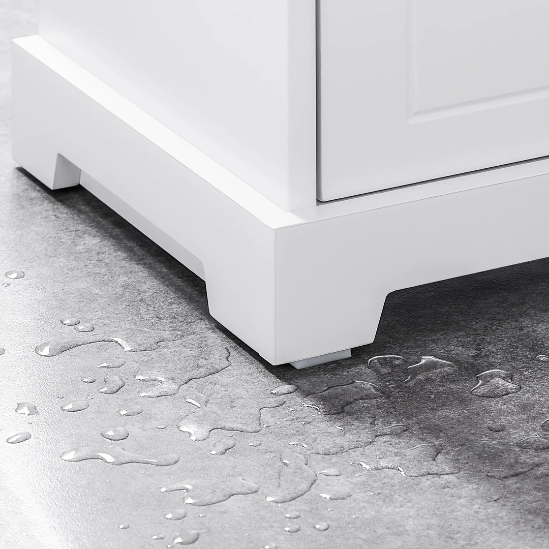 Fritstående badeværelsesskab til under vasken – hvidt MDF-skab med justerbare hylder, fugtresistent, mål 60 x 30 x 60 cm