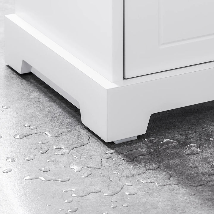 Fritstående badeværelsesskab til under vasken – hvidt MDF-skab med justerbare hylder, fugtresistent, mål 60 x 30 x 60 cm