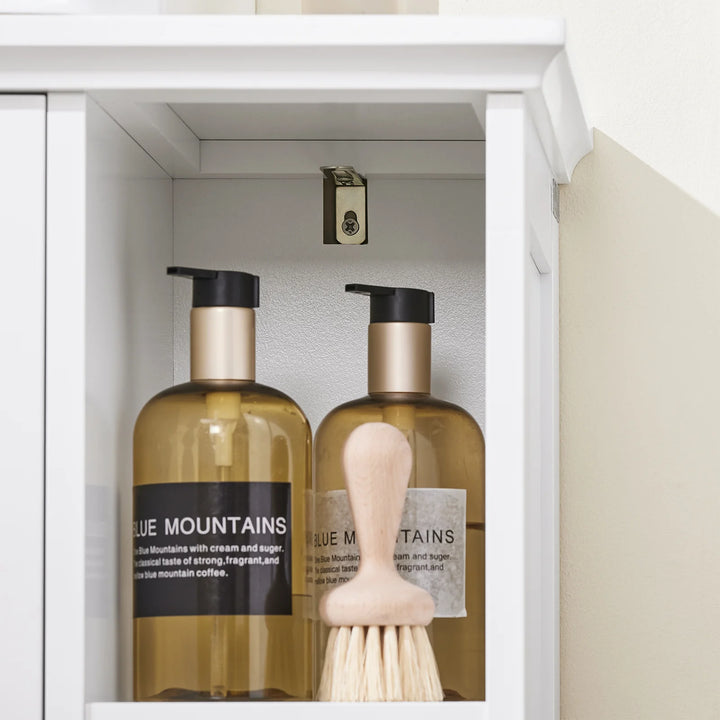 Underskab til håndvask: smart badeværelsesopbevaring med justerbare hylder, 80 x 31,5 x 60,5 cm, hvid