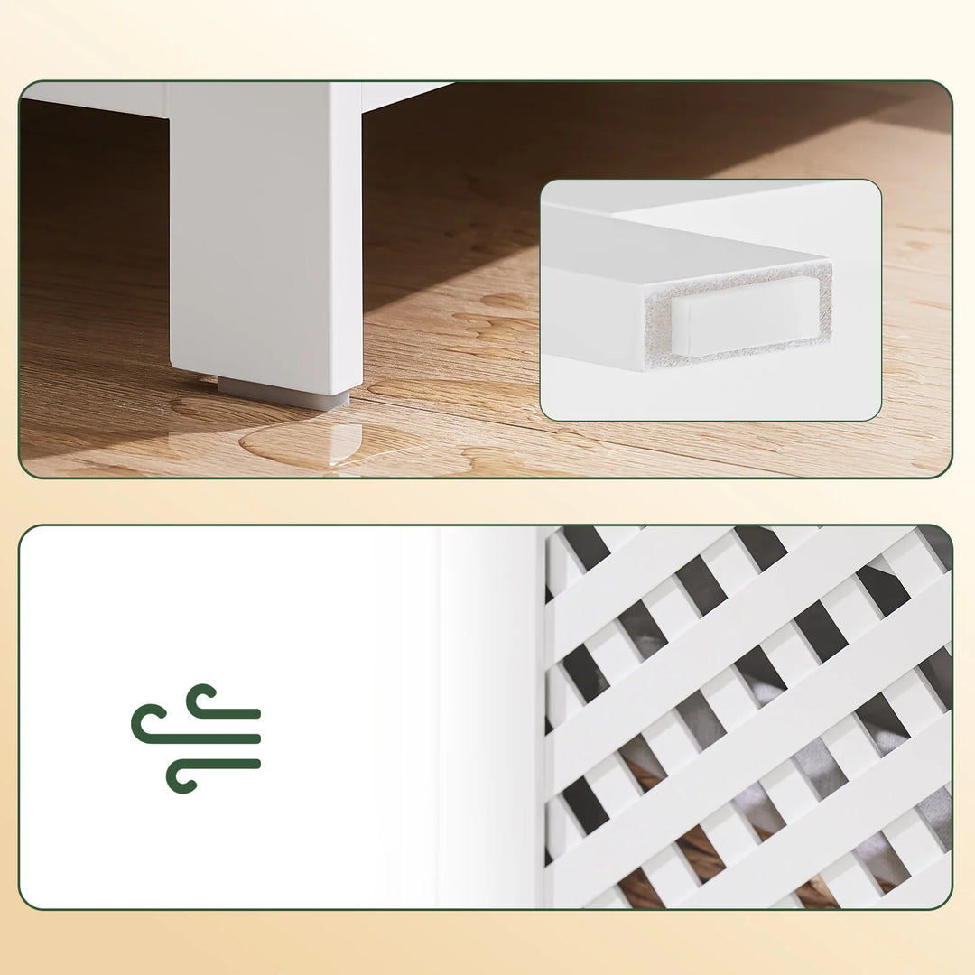 Underskab til håndvask: smart badeværelsesopbevaring med justerbare hylder, 80 x 31,5 x 60,5 cm, hvid