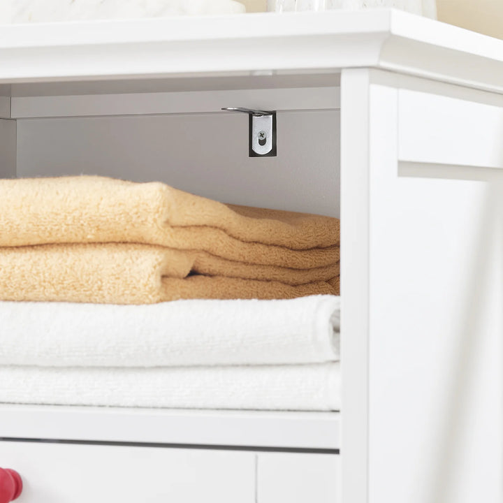 Badeværelsesskab med integreret vasketøjskurv, 45 x 41,5 x 87 cm, hvid