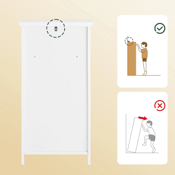 Badeværelsesskab med integreret vasketøjskurv, 45 x 41,5 x 87 cm, hvid