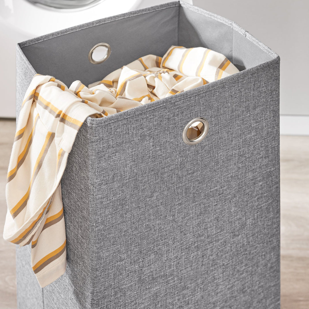 Vaskemaskineskab med kurv og skuffe – hvidt badeværelsesskab med opbevaring, egnet til vaskemaskine og tørretumbler, mål 100 x 60 x 90 cm