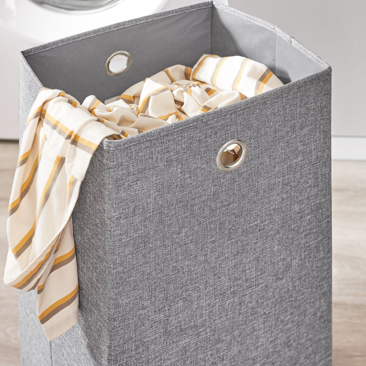 Vaskemaskineskab med kurv og skuffe – hvidt badeværelsesskab med opbevaring, egnet til vaskemaskine og tørretumbler, mål 100 x 60 x 90 cm