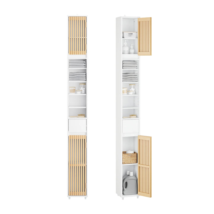 Optimer pladsen på dit badeværelse med dette elegante og funktionelle skab (20x20x180 cm)