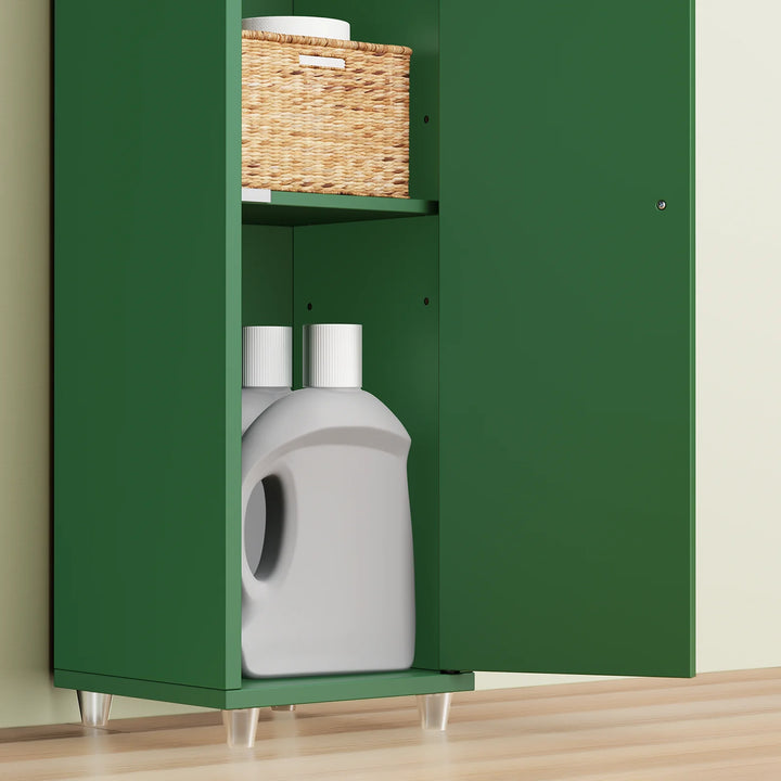 Maksimer pladsen med et elegant og slankt højskab i mørkegrøn (20 x 20 x 180 cm)