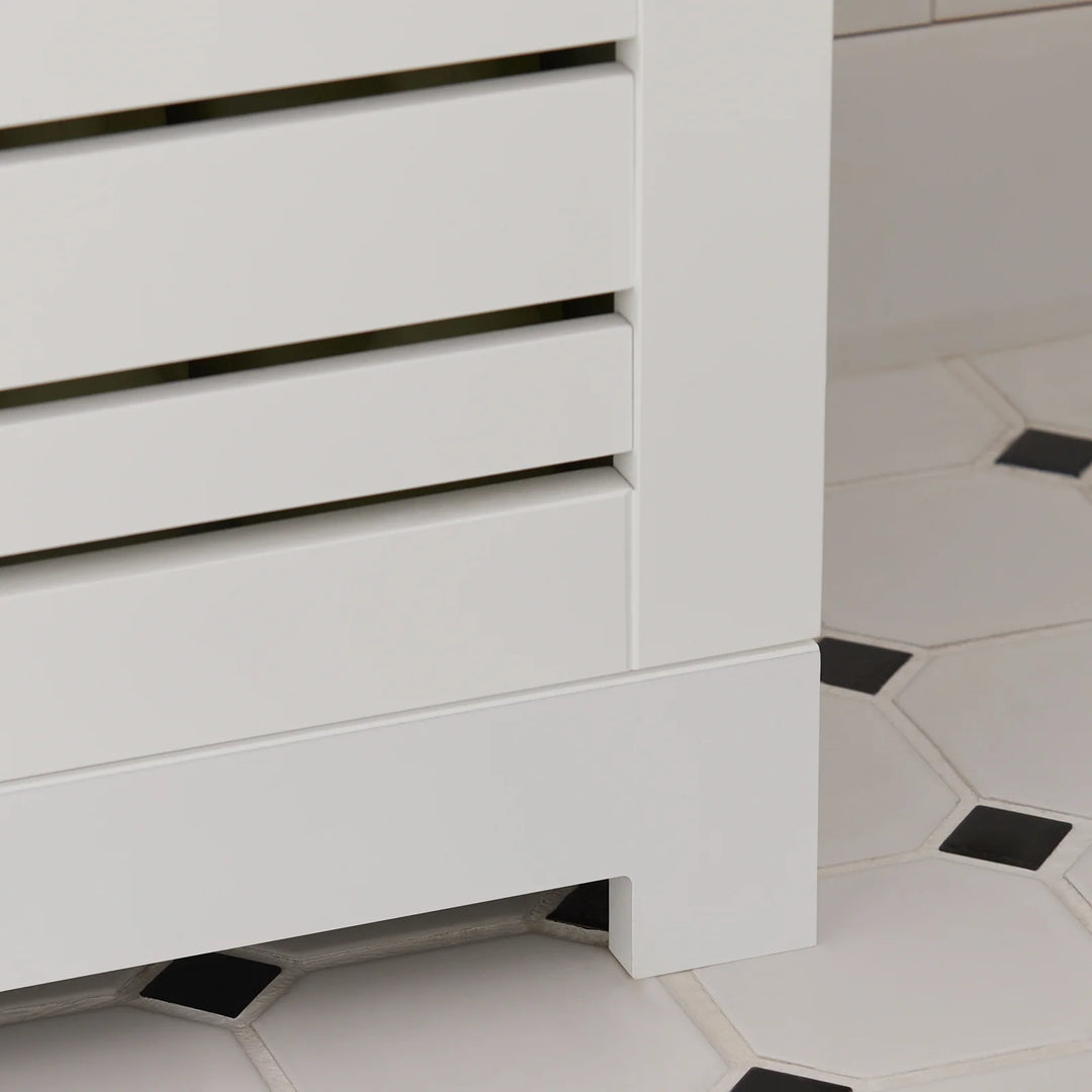 Rummeligt skab til badeværelset, skandi-stil, B60 x D30 x H82 cm, hvid